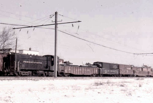 Trenton freight arriving at Camden, early 1950s