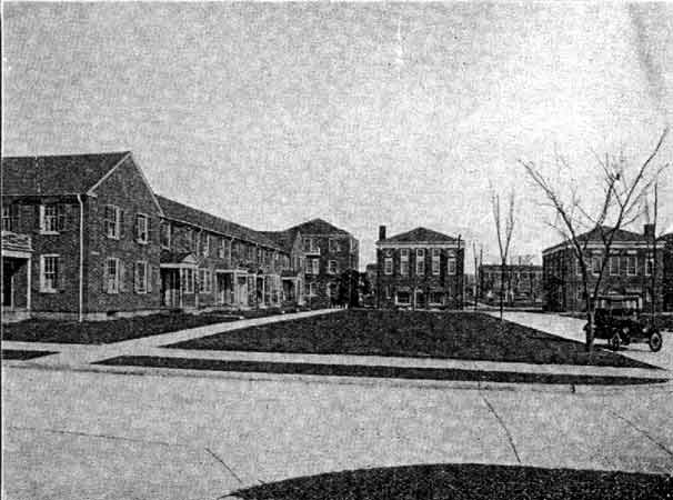 Looking toward Yorkship Square from South Commons, Fairview, about 1925