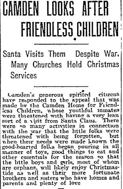 Philadelphia Inquirer January 4, 1897 — Camden Looks After Friendless Children