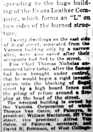 Camden Courier-Post, February 22, 1928 — fire scene image 4