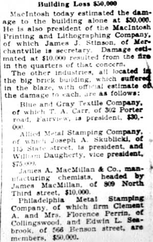 Camden Courier-Post, February 22, 1928 — fire scene image 5