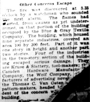 Camden Courier-Post, February 22, 1928 — fire scene image 6