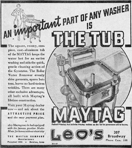Courier-Post advertisement for Leo's, February 11 1936