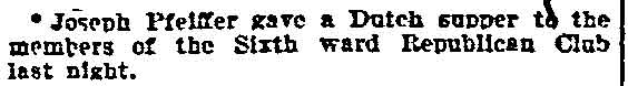 Sixth Ward Republican Club — Joseph Pfeiffer — Philadelphia Inquirer, February 15, 1905