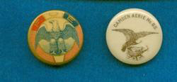 Fraternal Order of Eagles Aerie No. 65 membership buttons and medallions