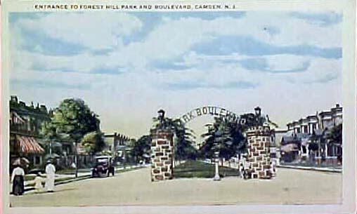 Park Boulevard as seen from Haddon Avenue, postcard from about 1914