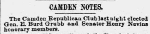 Philadelphia Inquirer June 13, 1889 — Gen. E. Burd Gubb, Henry Nevins