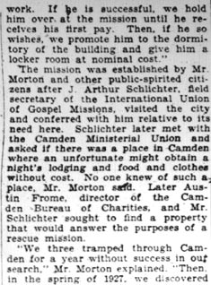 Camden Courier-Post, January 27, 1928 — Camden Rescue Mission article, column 3