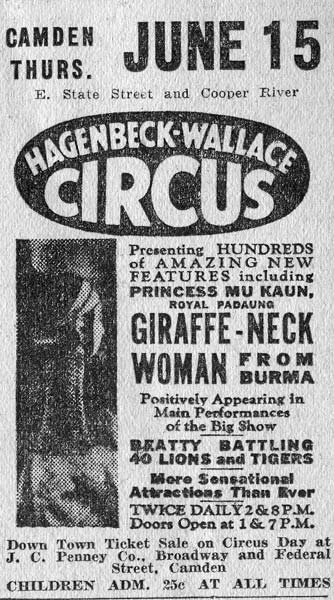 Hagenbeck-Wallace Circus advertisement, June 4, 1933