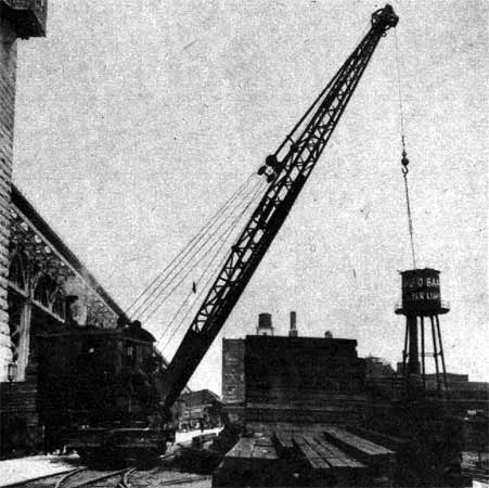 David Baird Company lumber yard cranes, 1926