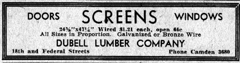 DuBell Lumber Company advertisement, Camden Courier-Post, June 1, 1932