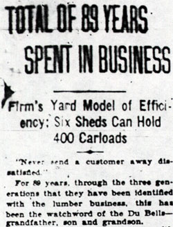 DuBell Lumber Company portrait, Camden Courier-Post, September 17, 1928