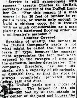 DuBell Lumber Company portrait, Camden Courier-Post, September 17, 1928