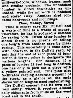 DuBell Lumber Company portrait, Camden Courier-Post, September 17, 1928