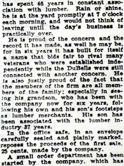 DuBell Lumber Company portrait, Camden Courier-Post, September 17, 1928