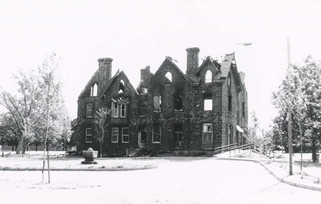 Dudley Grange after the fire, view 2