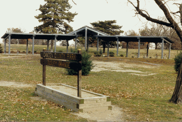 The picnic shelter in Dudley Grange Park, built 1996