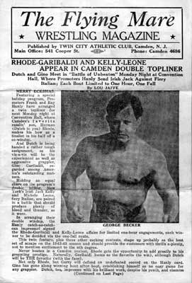 Flying Mare wrestling advertisement, December 1942
