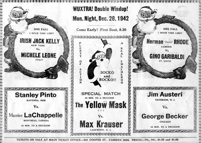 Flying Mare wrestling advertisement, December 1942