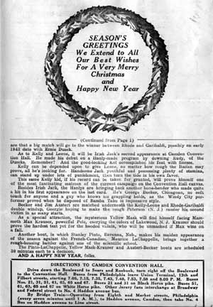 Flying Mare wrestling advertisement, December 1942