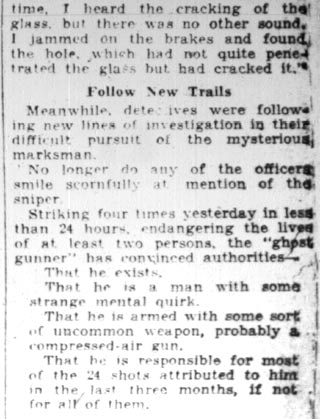 Ghost sniper taxi shooting, Camden Courier-Post February 11, 1928
