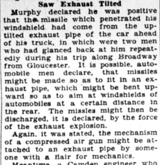 Ghost sniper taxi shooting, Camden Courier-Post February 11, 1928