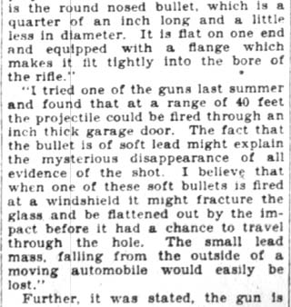 Ghost sniper taxi shooting, Camden Courier-Post February 11, 1928