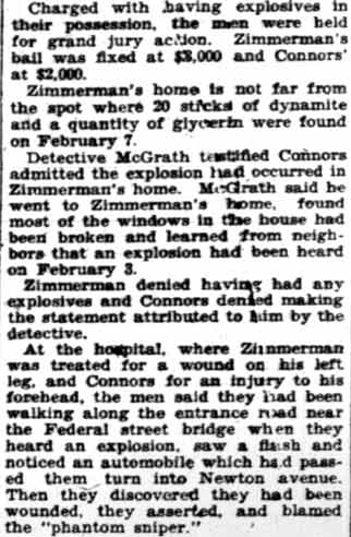 Ghost sniper Grant Street and Mickle Street, Camden Courier-Post February 13, 1928
