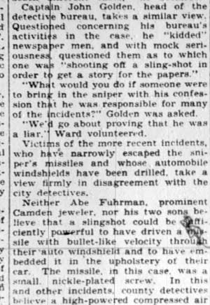 Boy with air rifle terrorizes school, Camden Courier-Post February 14, 1928