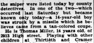 Boy with air rifle terrorizes school, Camden Courier-Post February 14, 1928