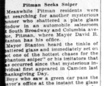 Two youths held as snipers, Camden Courier-Post February 24, 1928