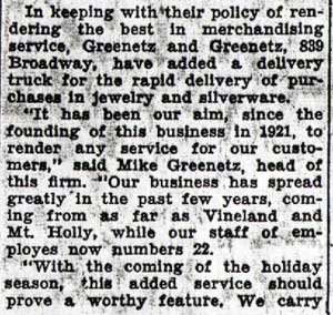 Camden Courier-Post, October 1, 1936 — Concern Prepares for Holiday Season, part 2