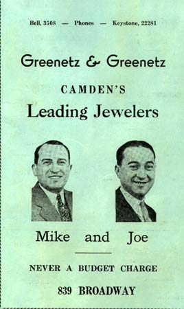 Greenetz & Greenetz advertisement in 1940 Shipbuilders Union banquet program