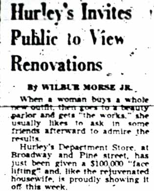 Hurley's renovation, Camden Courier-Post, October 6, 1947 — image 1