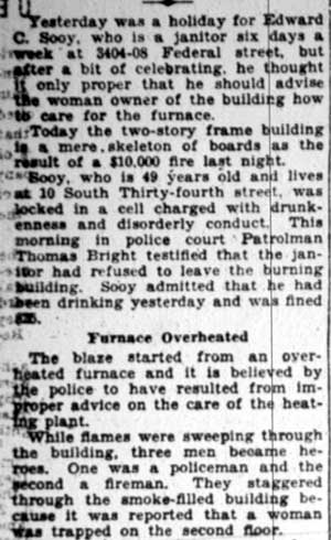 Three Heroes Defy Flames — Camden Courier-Post, January 9, 1928, part 1