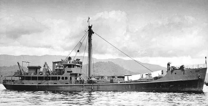 The Coast Guard-manned Army supply vessel USS FS-177