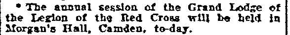 Philadelphia Inquirer, March 15, 1904 — Legion of the Red Cross at Morgan's Hall