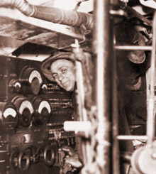 Crew members inside the Nautilus control room