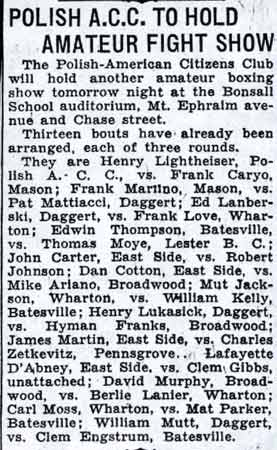 Camden Courier-Post, January 11, 1938 — Polish American Citizens Club