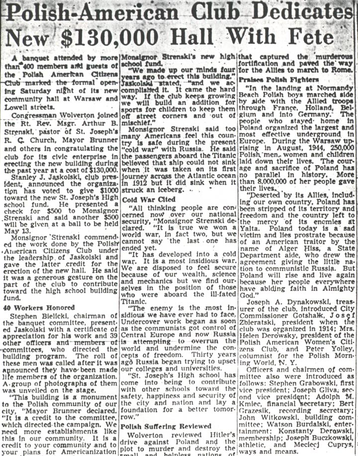 PACC hall dedication — Camden Courier-Post, March 20, 1950