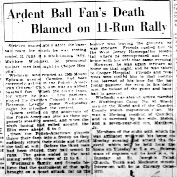 Matthew Wielinski — Camden Courier-Post, June 30, 1928