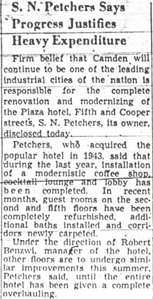Camden Courier-Post, June 2, 1950 — Plaza Club Hotel remodeling, continued