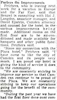Camden Courier-Post, June 2, 1950 — Plaza Club Hotel remodeling, continued