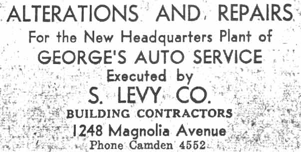Alterations and Repairs for George's Auto Service, executed by S. Levy Co. — October 14, 1936