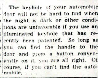 Illuminated automobile keyhole patent — Camden Courier-Post, January 5, 1942