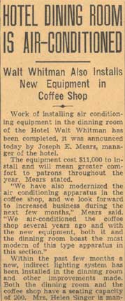 Hotel Walt Whitman — June 1, 1938