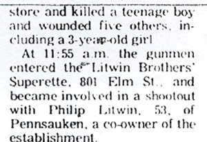 Litwin Brothers robbery article, Camden Courier-Post, June 6, 1975