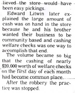 Litwin Brothers robbery article, Camden Courier-Post, June 6, 1975