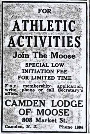 For Athletic Activities — Join the Moose advertisement, Camden Courier-Post August 1, 1936