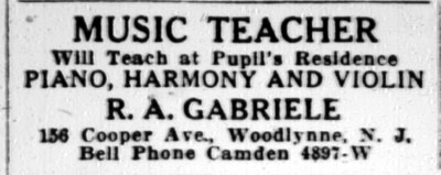 R.A. Gabriele, Camden music instructor